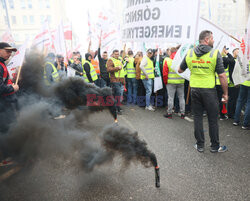 Protest górników w Warszawie