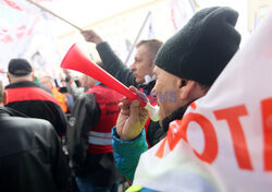 Protest górników w Warszawie