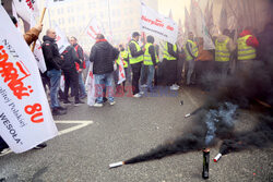 Protest górników w Warszawie