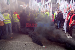 Protest górników w Warszawie