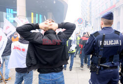 Protest górników w Warszawie