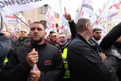 Protest górników w Warszawie