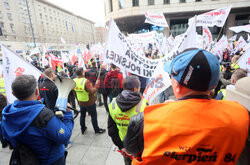 Protest górników w Warszawie