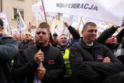 Protest górników w Warszawie