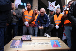 Protest górników w Warszawie