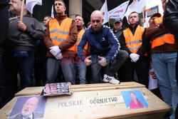 Protest górników w Warszawie