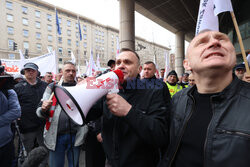 Protest górników w Warszawie