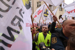 Protest górników w Warszawie