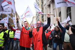 Protest górników w Warszawie