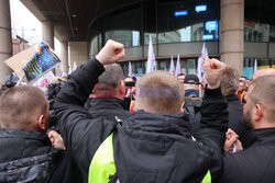 Protest górników w Warszawie