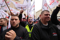 Protest górników w Warszawie