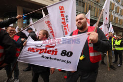 Protest górników w Warszawie