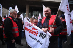 Protest górników w Warszawie