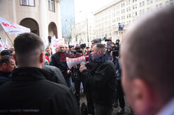 Protest górników w Warszawie