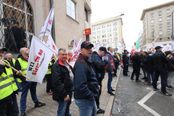 Protest górników w Warszawie