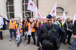 Protest górników w Warszawie