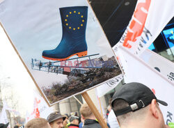 Protest górników w Warszawie