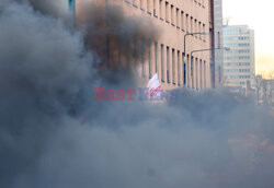 Protest górników w Warszawie