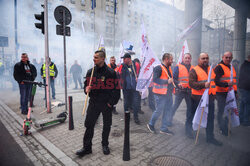 Protest górników w Warszawie