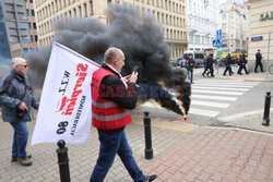 Protest górników w Warszawie