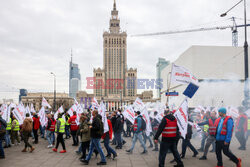 Protest górników w Warszawie