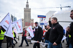 Protest górników w Warszawie