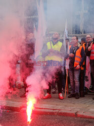 Protest górników w Warszawie