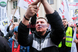 Protest górników w Warszawie