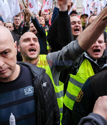 Protest górników w Warszawie