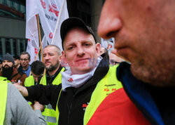 Protest górników w Warszawie