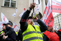 Protest górników w Warszawie