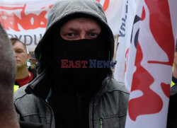 Protest górników w Warszawie