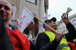 Protest górników w Warszawie