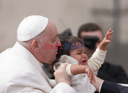 Papież Franciszek podczas audiencji