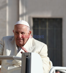 Papież Franciszek podczas audiencji generalnej