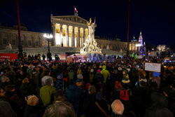 Protest przeciwko rasizmowi i skrajnej prawicy w Wiedniu