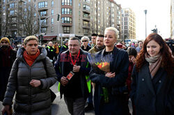 Julia Nawalna protestuje pod ambasadą Rosji w Berlinie