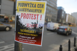 Protest taksówkarzy w Warszawie