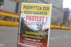 Protest taksówkarzy w Warszawie