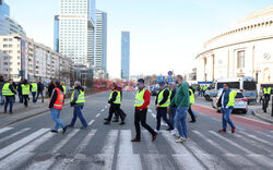 Protest taksówkarzy w Warszawie