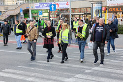 Protest taksówkarzy w Warszawie