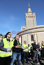 Protest taksówkarzy w Warszawie