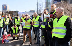 Protest taksówkarzy w Warszawie