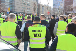 Protest taksówkarzy w Warszawie