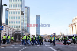 Protest taksówkarzy w Warszawie