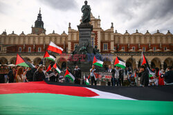 Demonstracja solidarności z Palestyną w Krakowie