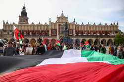 Demonstracja solidarności z Palestyną w Krakowie