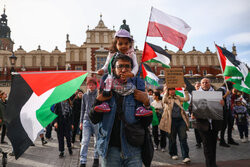 Demonstracja solidarności z Palestyną w Krakowie