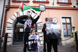 Demonstracja solidarności z Palestyną w Krakowie