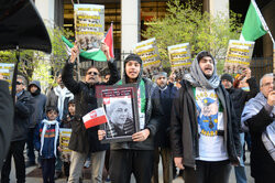 Propalestyńska demonstarcja przed konsulatem Izraela w Chicago